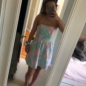 Lily Pulitzer Shorely Blue Dress w/Lace Overlay